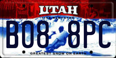 UT license plate B088PC