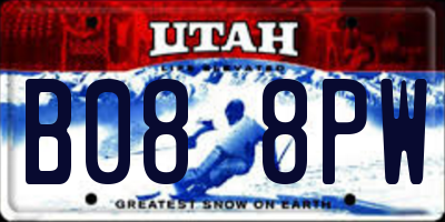 UT license plate B088PW
