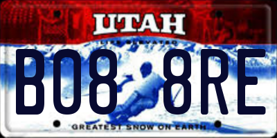 UT license plate B088RE
