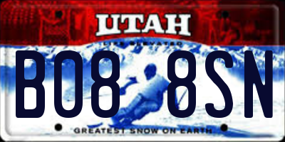 UT license plate B088SN