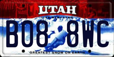 UT license plate B088WC