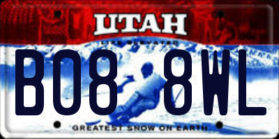 UT license plate B088WL