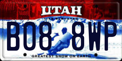 UT license plate B088WP