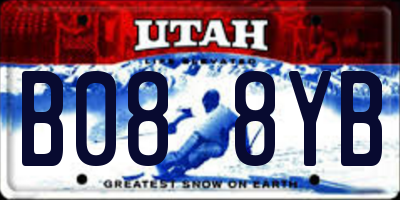 UT license plate B088YB