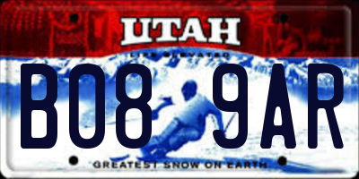 UT license plate B089AR