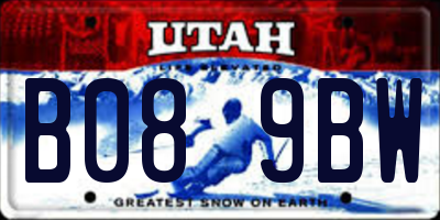 UT license plate B089BW