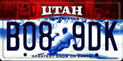 UT license plate B089DK
