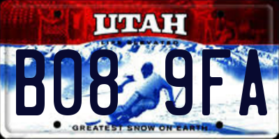 UT license plate B089FA