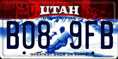 UT license plate B089FB
