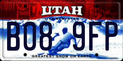 UT license plate B089FP