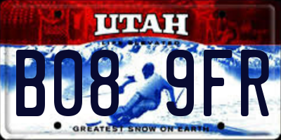 UT license plate B089FR