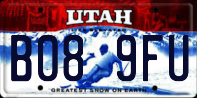 UT license plate B089FU