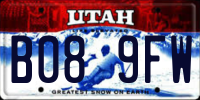 UT license plate B089FW