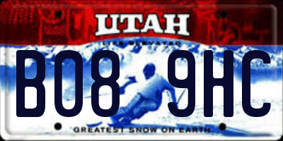 UT license plate B089HC
