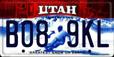 UT license plate B089KL