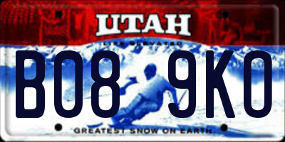 UT license plate B089KO