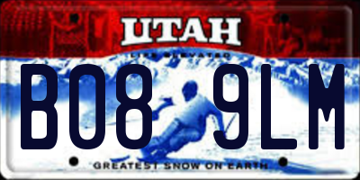 UT license plate B089LM