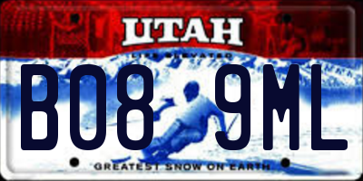 UT license plate B089ML