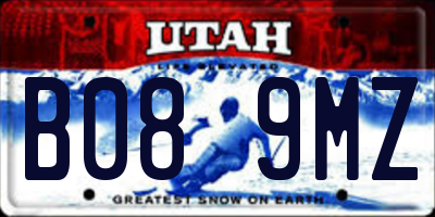 UT license plate B089MZ