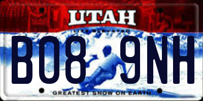 UT license plate B089NH