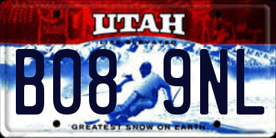 UT license plate B089NL