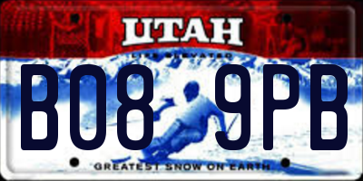 UT license plate B089PB