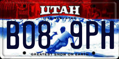 UT license plate B089PH