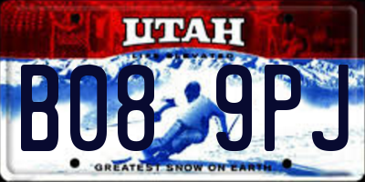 UT license plate B089PJ