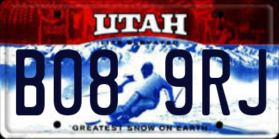 UT license plate B089RJ