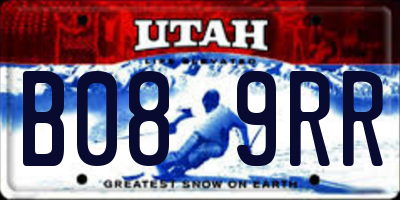 UT license plate B089RR