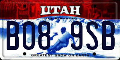 UT license plate B089SB