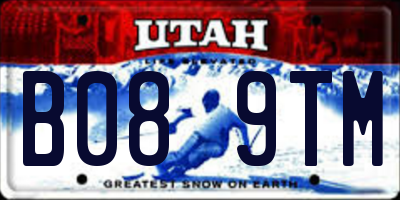 UT license plate B089TM