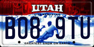 UT license plate B089TU
