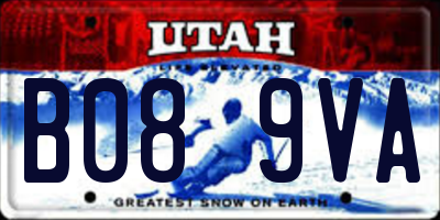 UT license plate B089VA