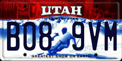 UT license plate B089VM