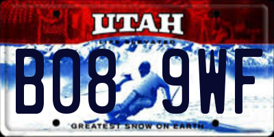 UT license plate B089WF