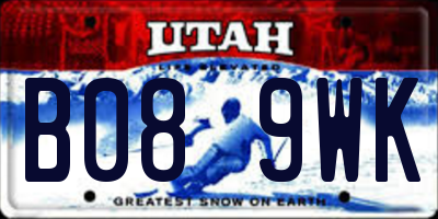 UT license plate B089WK