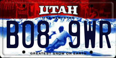 UT license plate B089WR