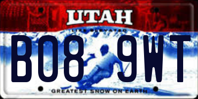 UT license plate B089WT