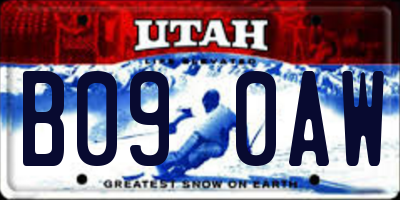 UT license plate B090AW