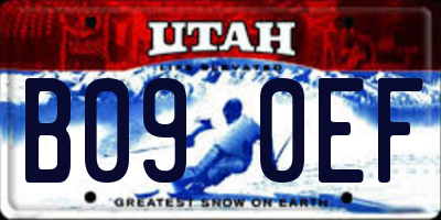 UT license plate B090EF