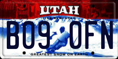 UT license plate B090FN