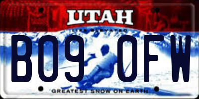 UT license plate B090FW