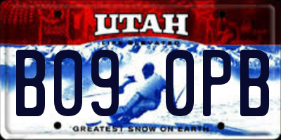 UT license plate B090PB