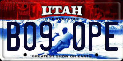 UT license plate B090PE