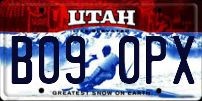 UT license plate B090PX