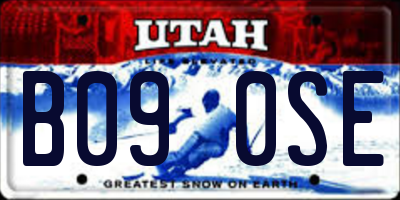 UT license plate B090SE