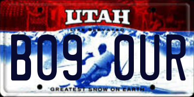 UT license plate B090UR