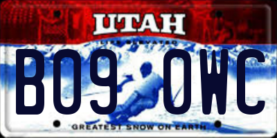 UT license plate B090WC
