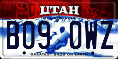 UT license plate B090WZ